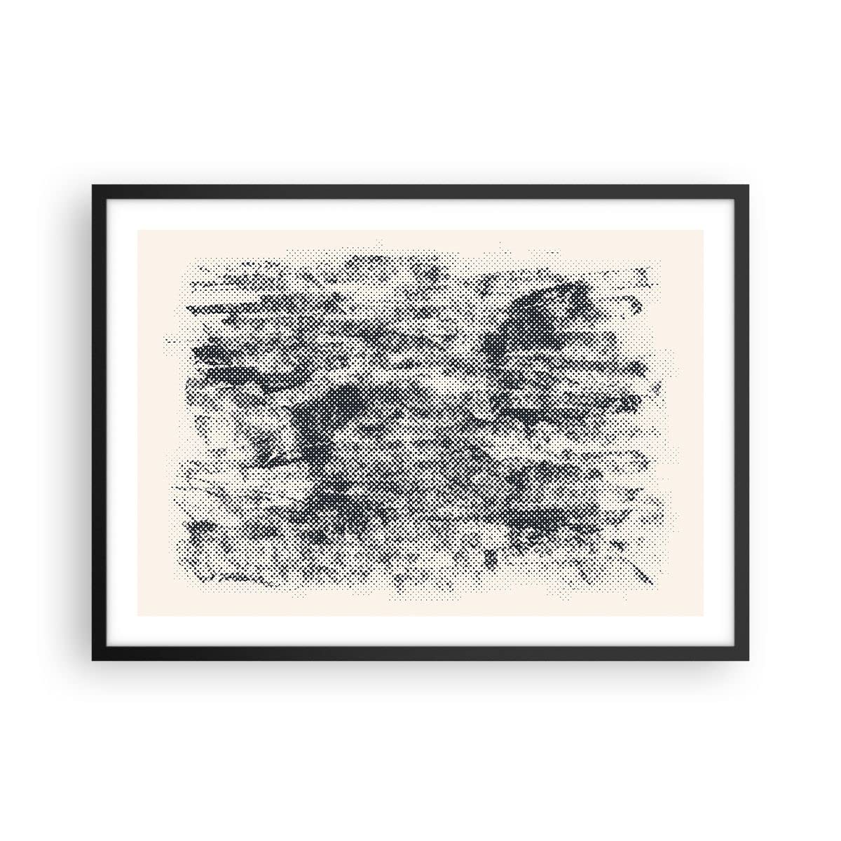 Cuadro Póster 70x50 cm Marco Negro Abstracto Blanco y Negro - 5061 - P2B