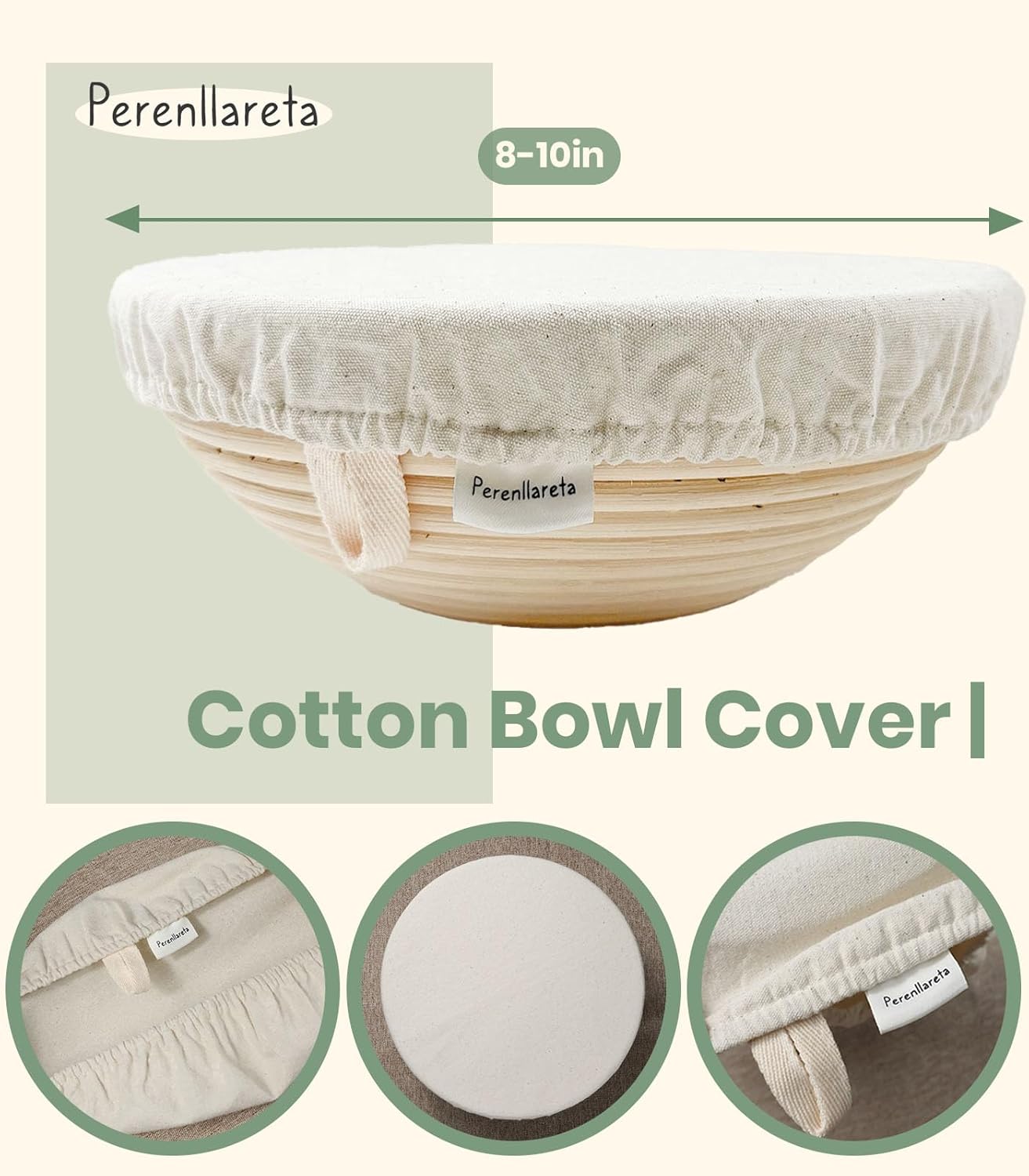 Hook&Loop Cotton Bread Bag with Beeswax Lining 2Pack, 16.5x12.5in Unbleached Cloth Bees Wax Lined Storage Bags for Homemade Sourdough Loaf with Reusable Bowl Cover Set