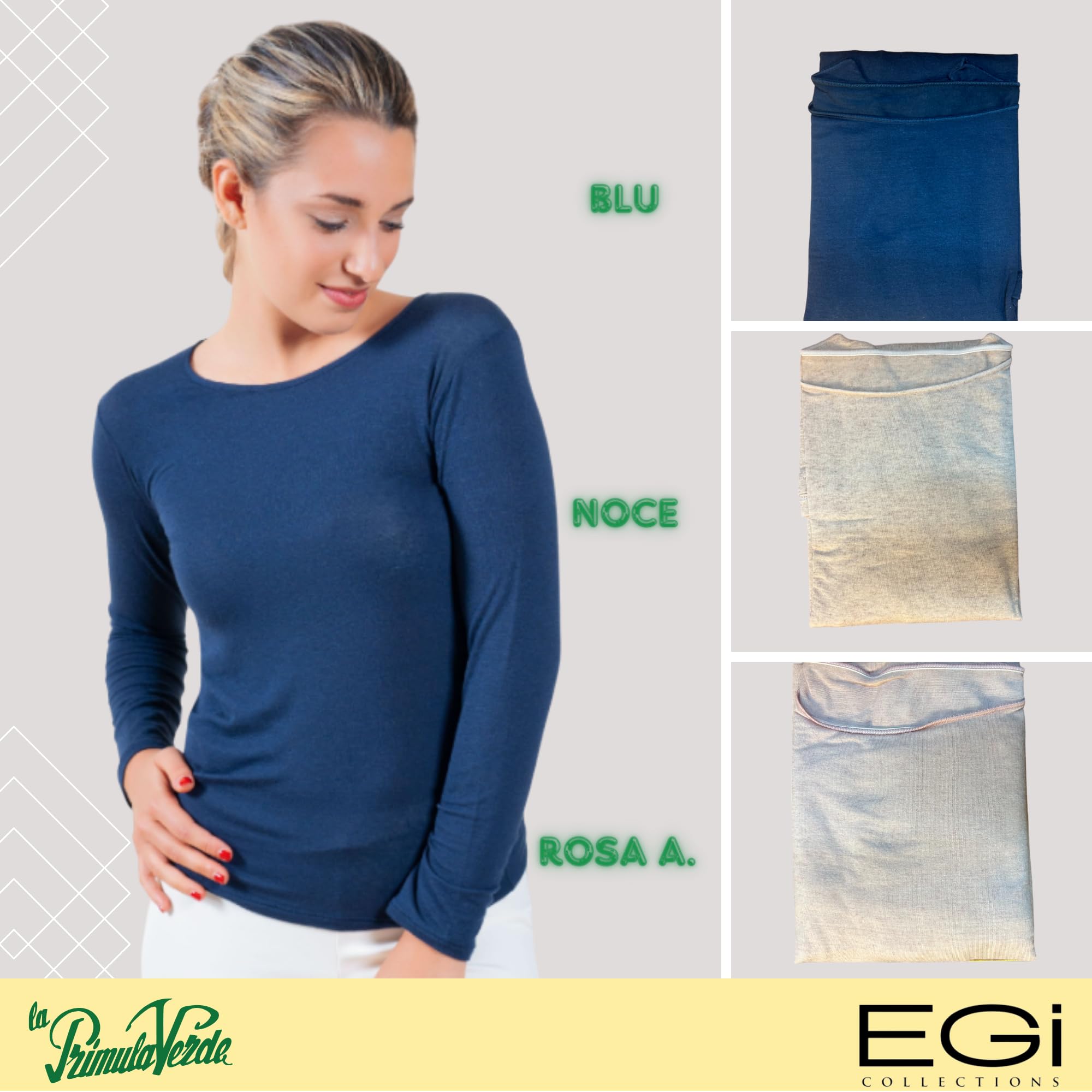 Maglia Donna Manica Lunga Cashmere Donna Modal Girocollo, Termica, Maglione Invernale Primavera, Autunno, Sottogiacca, Intimo Donna Elegante Maglia Termica, Made in Italy