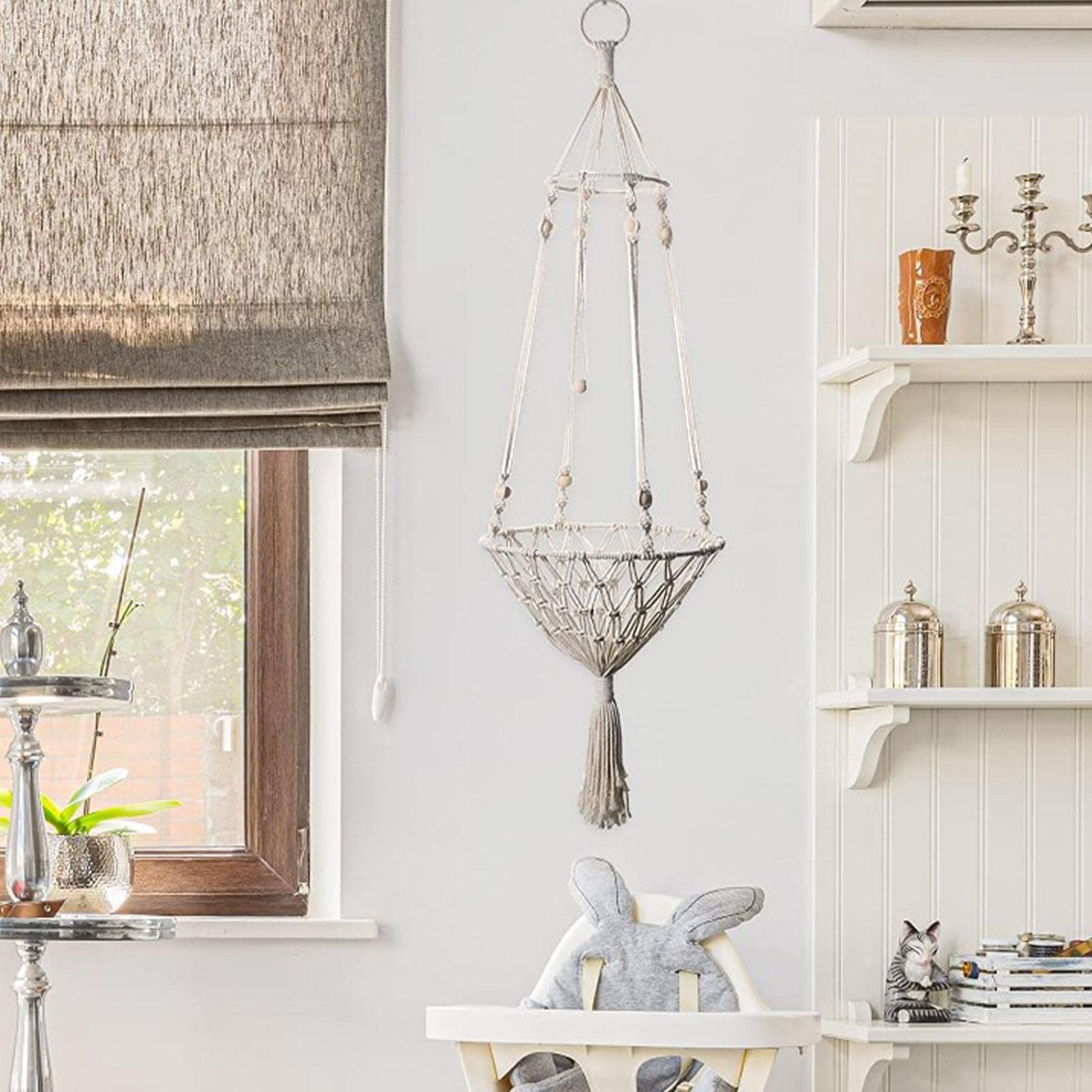 Masoog Katzen Hängematte - Makramee Schlafkorb 120cm Baumwollseil