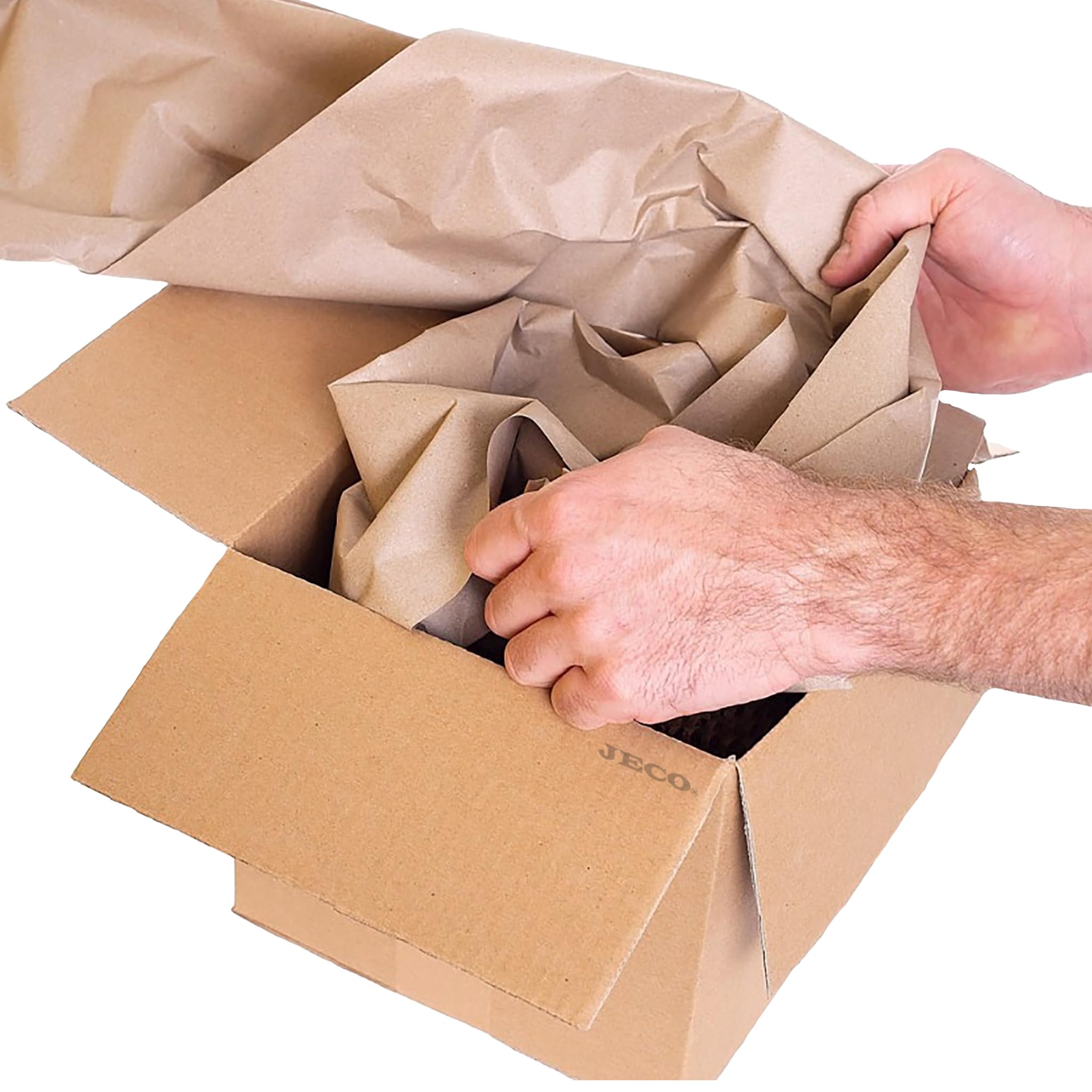 Jeco Lot de 2 rouleaux papier kraft froissé 20cm x 250m bourrage calage protection colis écologique recyclé