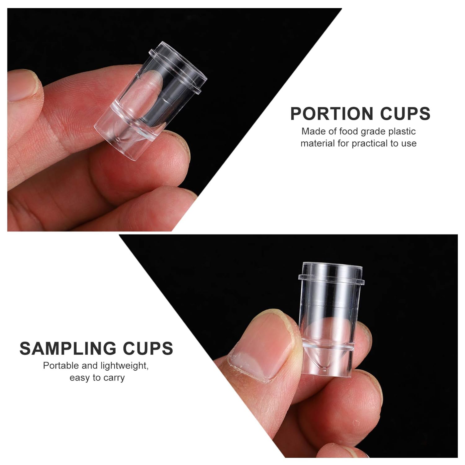 1000pcs Disposable Plastic Sampling Cups Food Grade Portion Containers for Easy Storage and Travel for Condiments Dipping Sauces and Parties