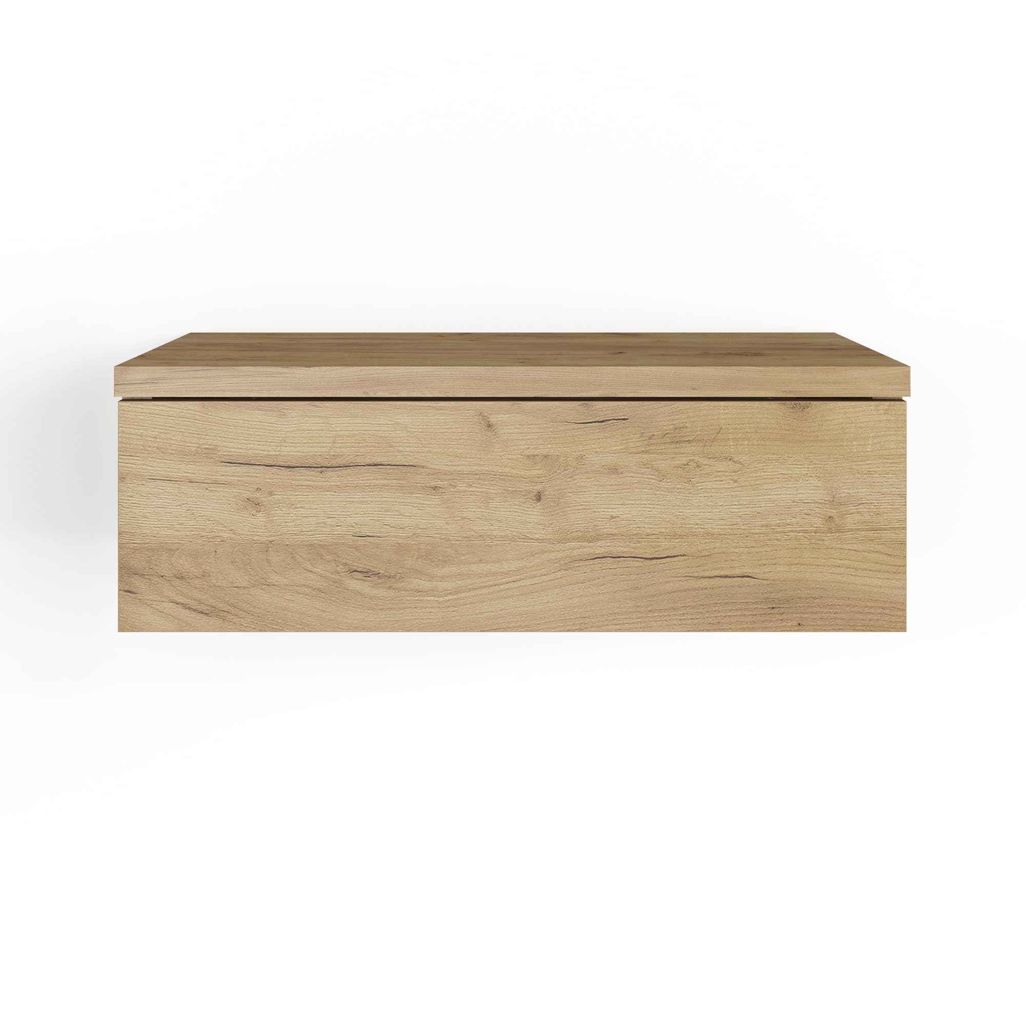 Komto Table de Chevet Suspendue Lot de 2 Chêne Miel – Table de Nuit Murale avec Tiroir, Idéal Chambre | Monaco 46 x 30 x 15 cm