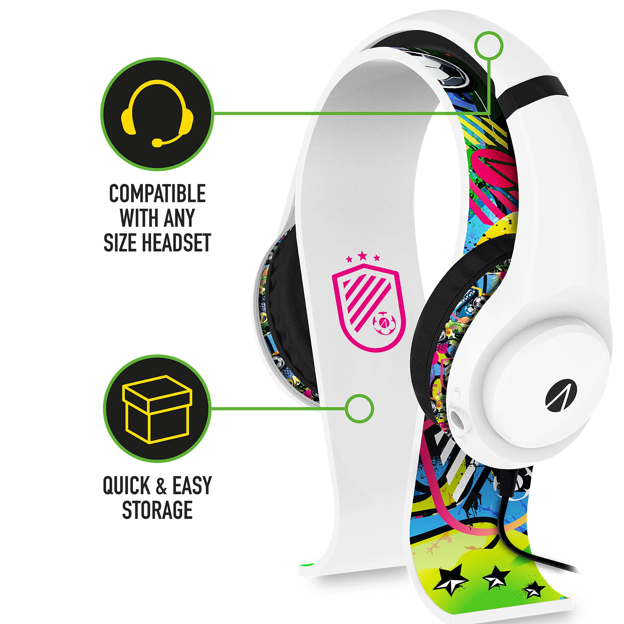 STEALTH Street Over-Ear - Cuffie da gioco con supporto, per PS4/PS5, Xbox, Nintendo Switch, PC con microfono flessibile, jack da 3,5 mm, cavo da 1,5 m, leggero, confortevole e durevole