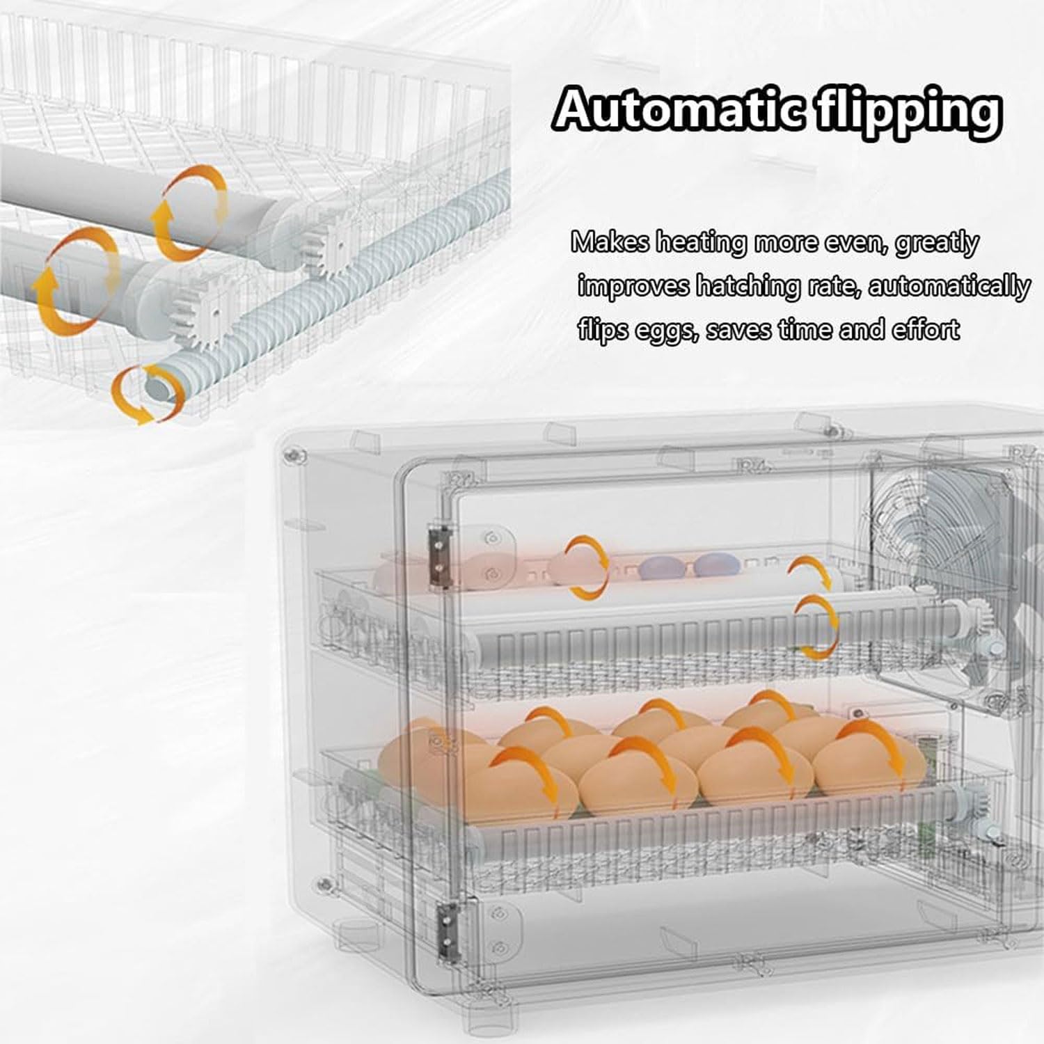 Incubadora digital de huevos con control de temperatura y humedad, pantalla táctil, giro automático, ideal para huevos de gallina y pato, perfecta para la agricultura doméstica