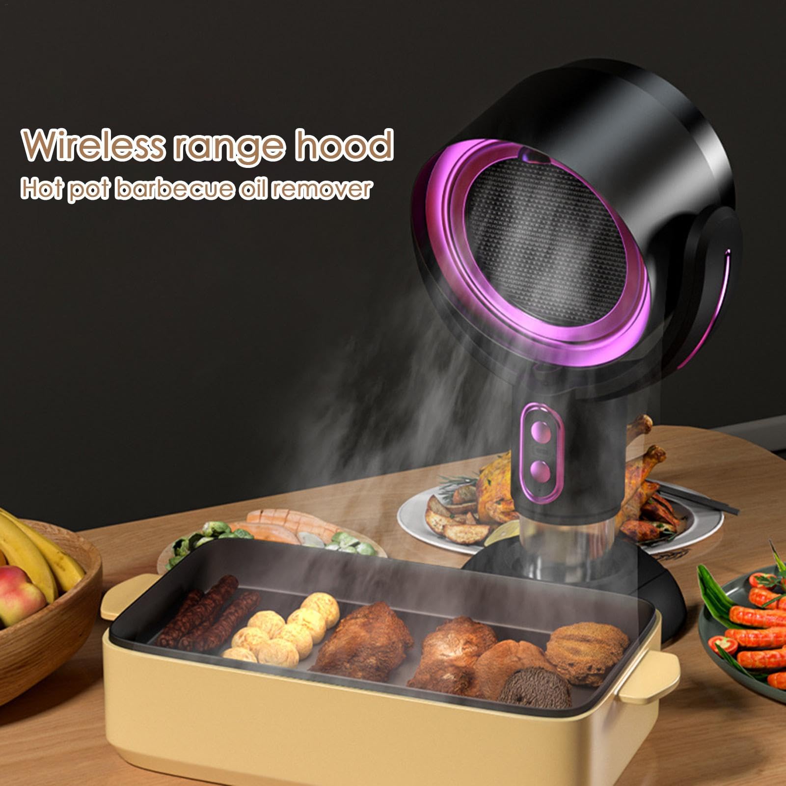 Hotte de cuisine de table, hotte aspirante portable pour la cuisine – Hotte de filtre à air, hotte de cuisine portable, hotte aspirante pour studio, 2 vitesses de vent