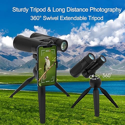 Miniatura 7 de Prismáticos profesionales HD de 12 x 42 pulgadas para adultos, prismáticos para observación de aves y caza con lentes FMC, prismáticos de campo