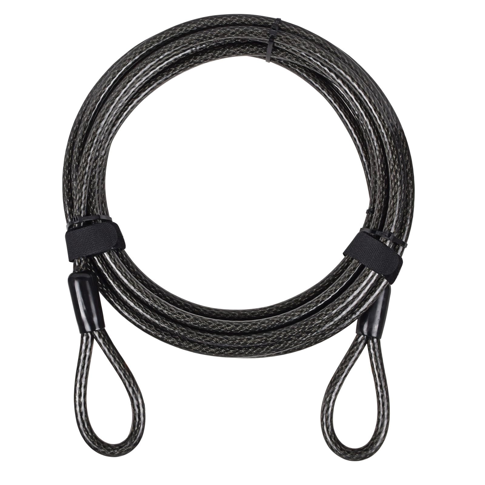 Wytrzymały kabel zabezpieczający, odporny na przecięcia, elastyczny, powlekany winylem, stal z pętelkowymi końcówkami, odporny na warunki atmosferyczne, antykradzieżowy kabel blokujący do