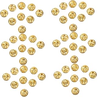 100 Pcs Brass Locking Pin Backs Featuring Reliable Butterfly Clutch Mechanism for Brooches Tie Pins Hat Badges Metal Clasps for Business Meetings Weddings and Craft Projects