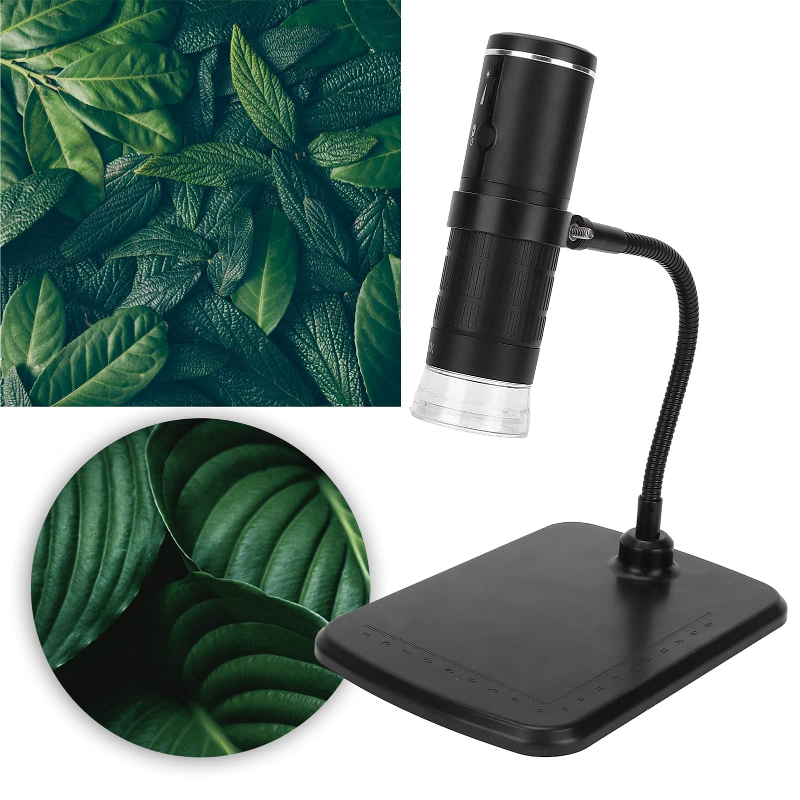 Pongnas Mini-Vergrößerungsmikroskopie, Tragbares Tragbares, Flexibles WLAN-Digitalmikroskop, 50-1000-fache Kamera mit 8 LED-Leuchten, 1080P HD-Pixel Zur Beobachtung