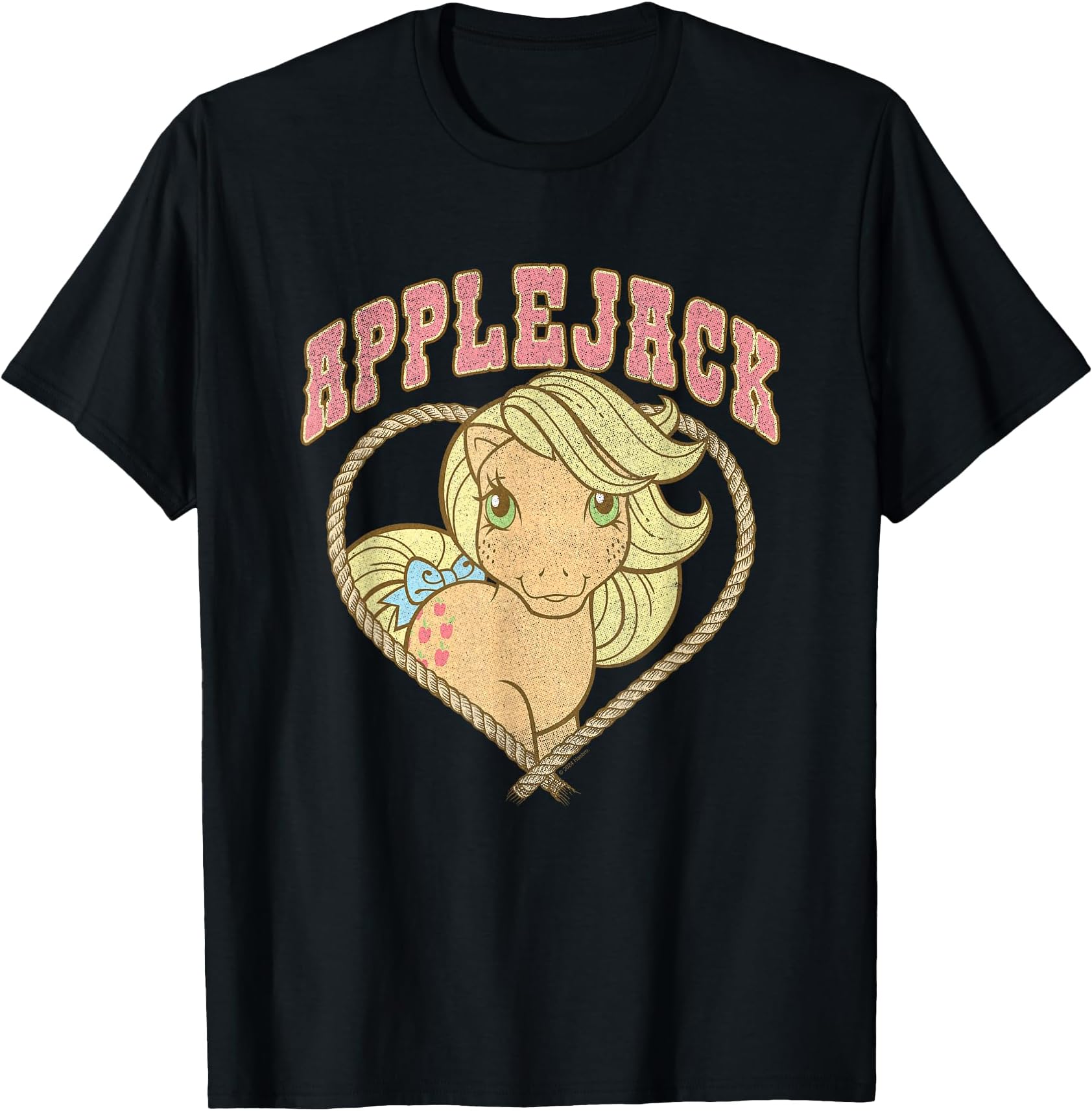 Cute Applejack Cowgirl Heart Shape Chest Logo T-Shirt