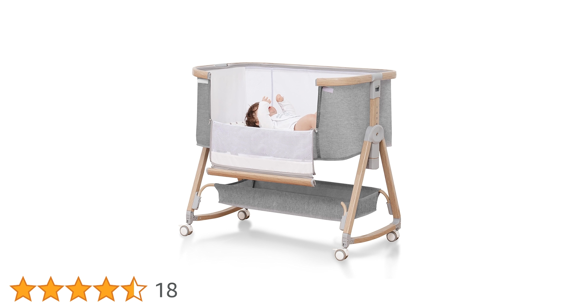 〈展示品✨〉多機能ベビーベッド 浅い木色 6段階調節可能 Amazon.co.jp: ベビーベッド 添い寝ベッド 浅い木色 乳児用