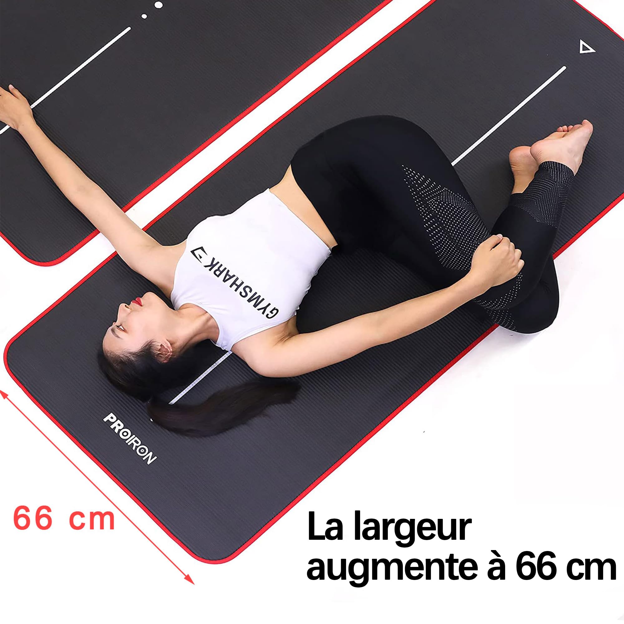 PROIRON Tapis de Yoga Epais 10MM/15MM,Antidérapant Tapis d'exercice Fitness,Tapis de Gymnastique pour Yoga Pilates Gym Exercices Sport Camping Voyage