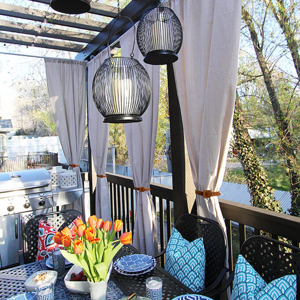 Lot De 4 Embrasses De Rideaux En Cuir De Couleur Double Face, Embrasses