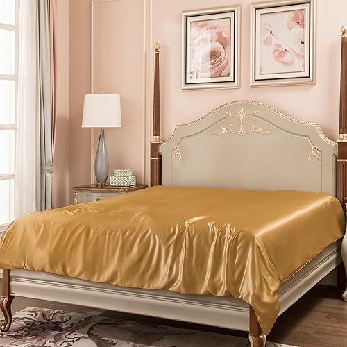 Miniatura 3 de PROMEED Funda de edredón 100% seda de morera, tamaño Queen, grado real 6A+ 23 Momme, funda de edredón con cremallera y lazo en las esquinas