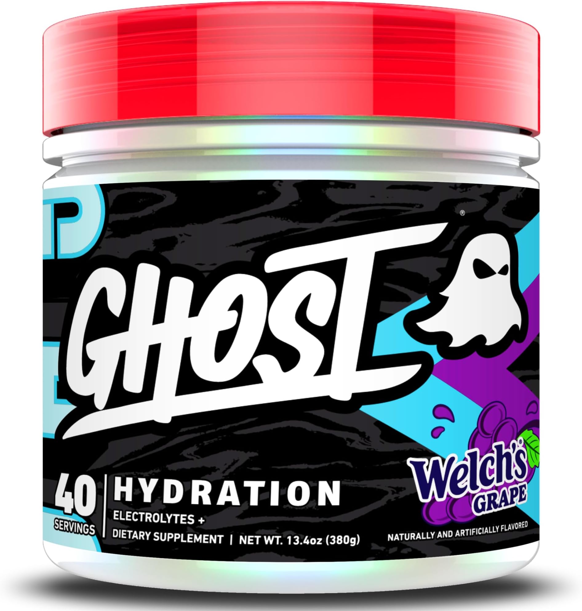 GHOST Hydration Tub, Electrolyte Powder, Welch’s Grape - Sugar Free Instant Electrolyte Drink Mix - Caffeine-Free Daily Hydration & Immune Support with Clean Formula - 40 Servings