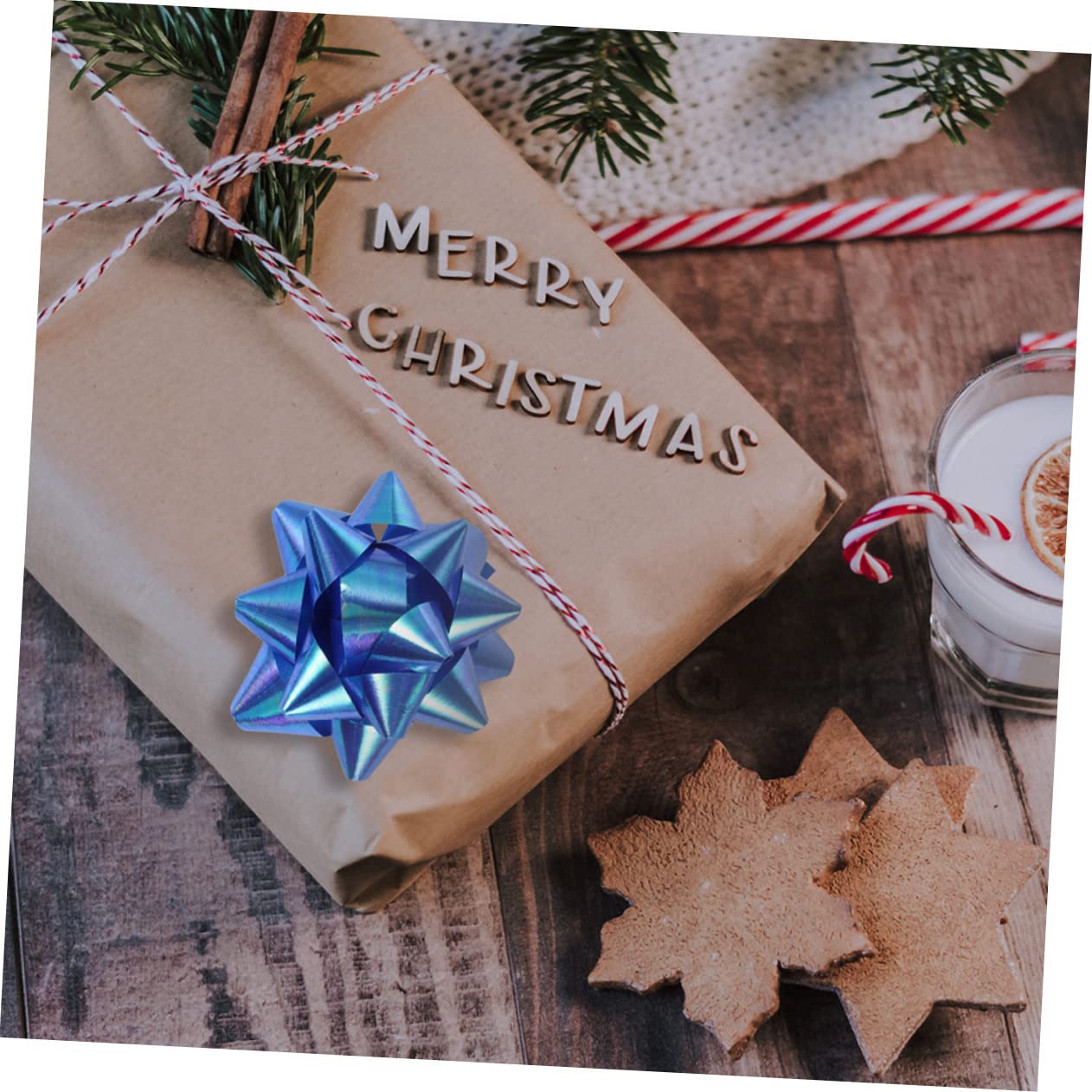 minkissy 3 Series Decoración De Flores De Estrella Tapa Luces Solares Lazo De Cinta para Tirar Mini Lazos De Terciopelo Autoadhesivos Lazos De Arcoíris Lazo Azul 50 Piezas*3