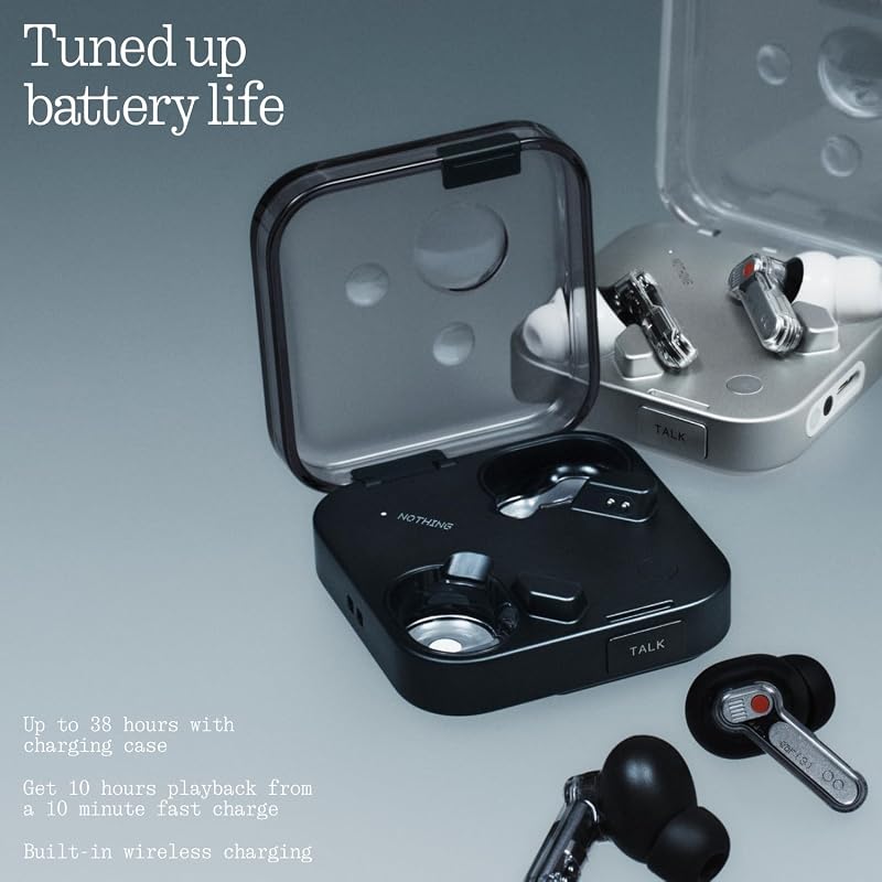 Nothing Ear (3) Wireless Earbuds Super Mic 45dB Hybrid Active Noise Cancelling Bluetooth Headphones Hi-Res 6 Mics, 12mm Dynamic Bass Boost, Dual Connect ANC Sport Ear Buds for iPhone Android, White image 6