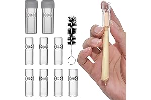 Glass Straw Tips with Insulation and Reusable (Pack of 10)