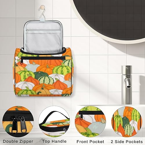 Miniatura 4 de Thanksgiving Day Decor Theme Toiletry Bag for Women Travel Makeup Organizer with Hanging Hook Traveling Cosmetic Bags for Toiletries Accessories