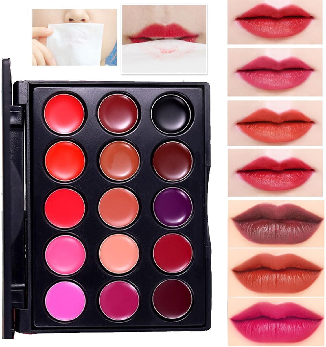 TOBEAUTY Lip Gloss Set Waterproof Long Lasting Moisturiser Lips 15 Colour Palette For Women Girls No Smells