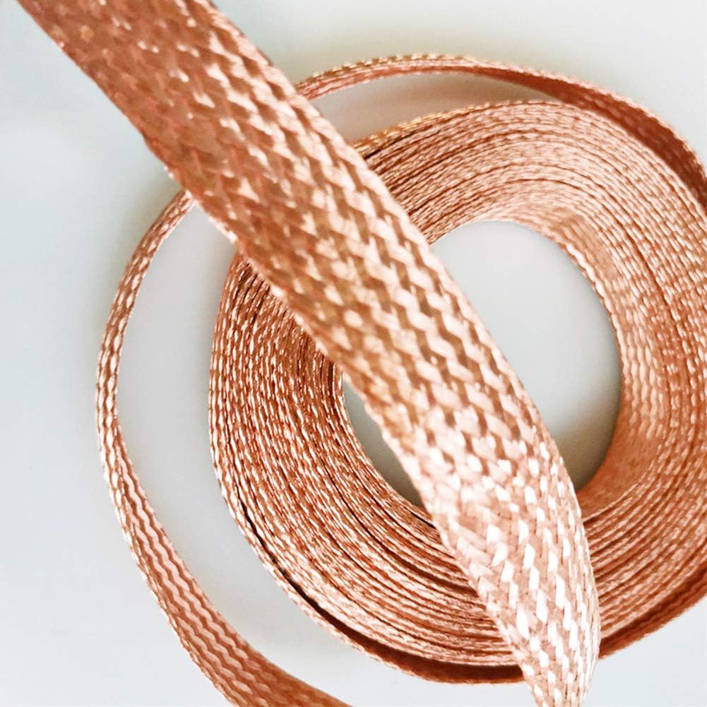 Bare Copper Strap/Ground Copper Strap/Engine Ground Strap Wear-Resistant, Highly Elastic Braided 1M,5#