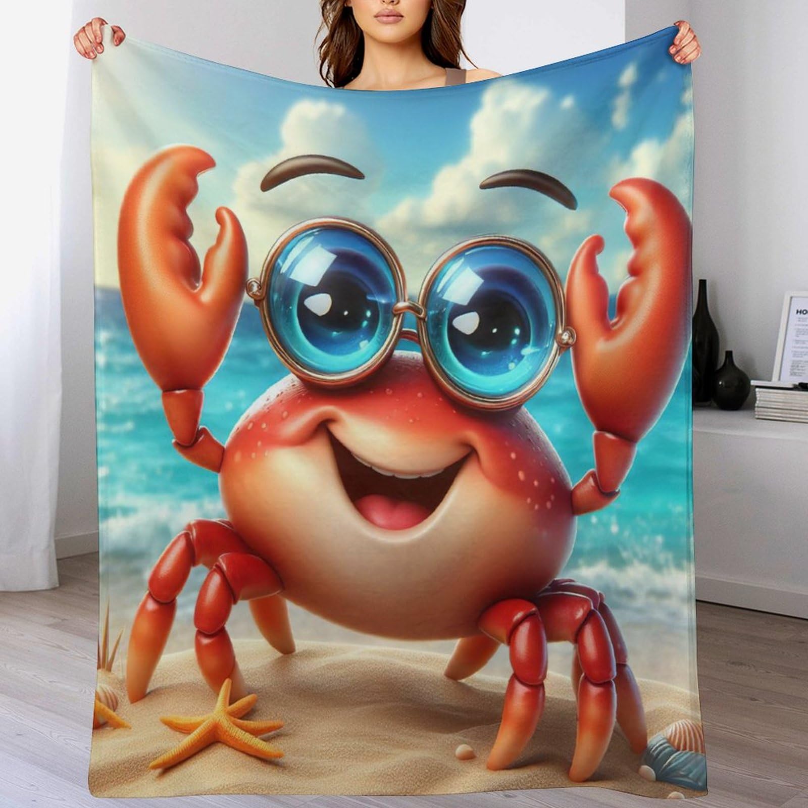 Couverture crabe polaire pour vos soirées cinéma sur le lit