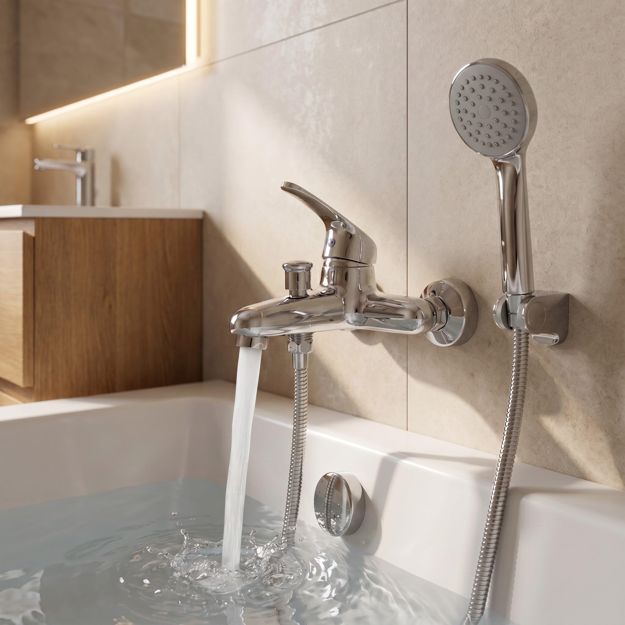 Grifo Bañera - Grifo Bañera y ducha - Monomando ducha - Grifo ducha | Set Grifo de Bañera - incluye todo lo necesario para su montaje - conexiones universales