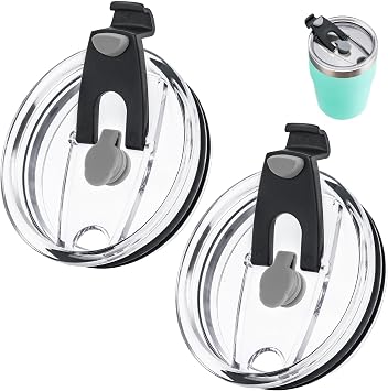 Tumbler Lid for Yeti Rambler 16 oz Stackable Tumbler, Replacement Tumbler Lids for Yeti 16 oz, 8mm Straw Friendly