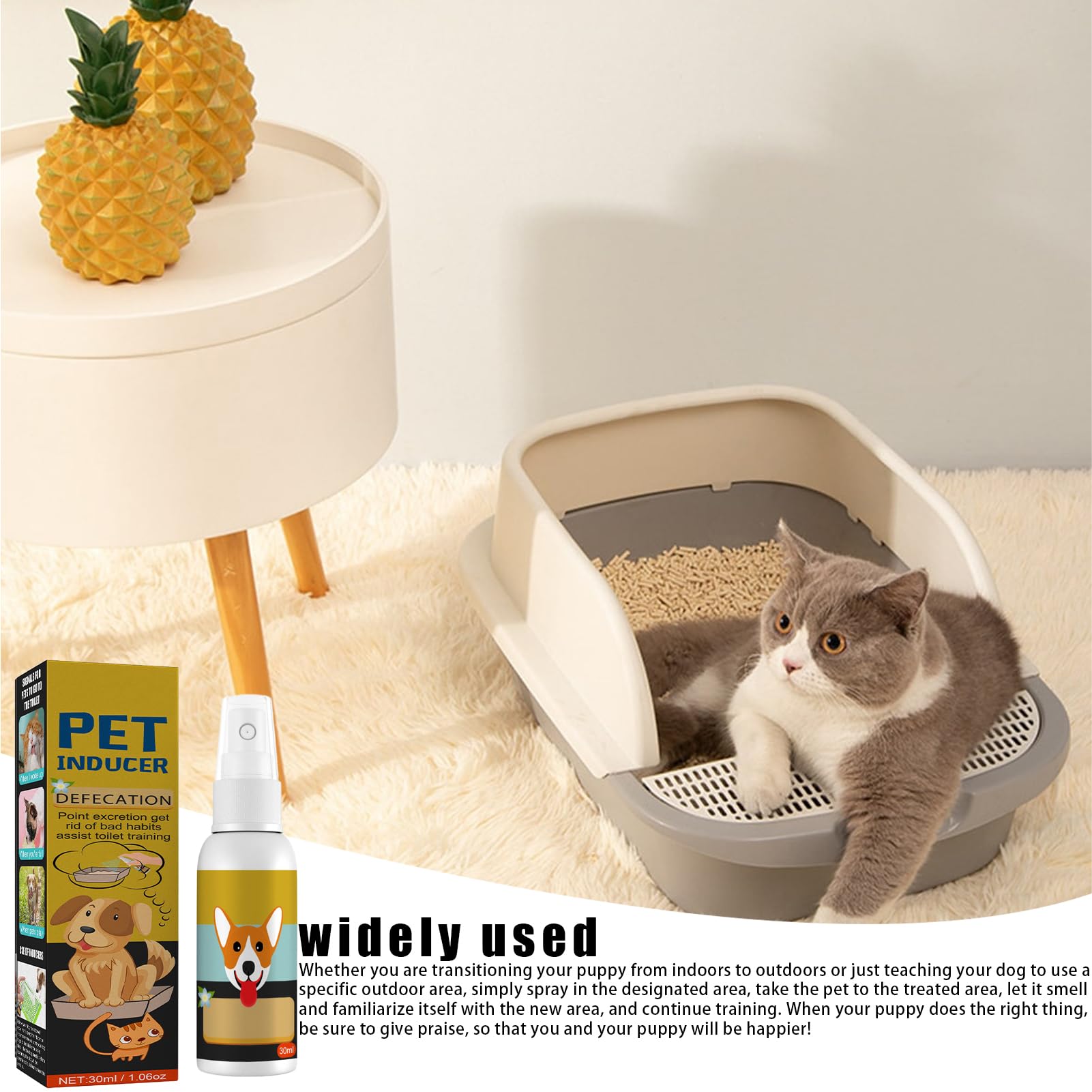 Dog Spray, Potty Training, 30 ml Natural Formula Pee Poop, Safe Cat Dog Indoor Outdoor Aid, Toilet Solutions for Housebreaking and Behavior Control, 4,13 x 1,06 pollici