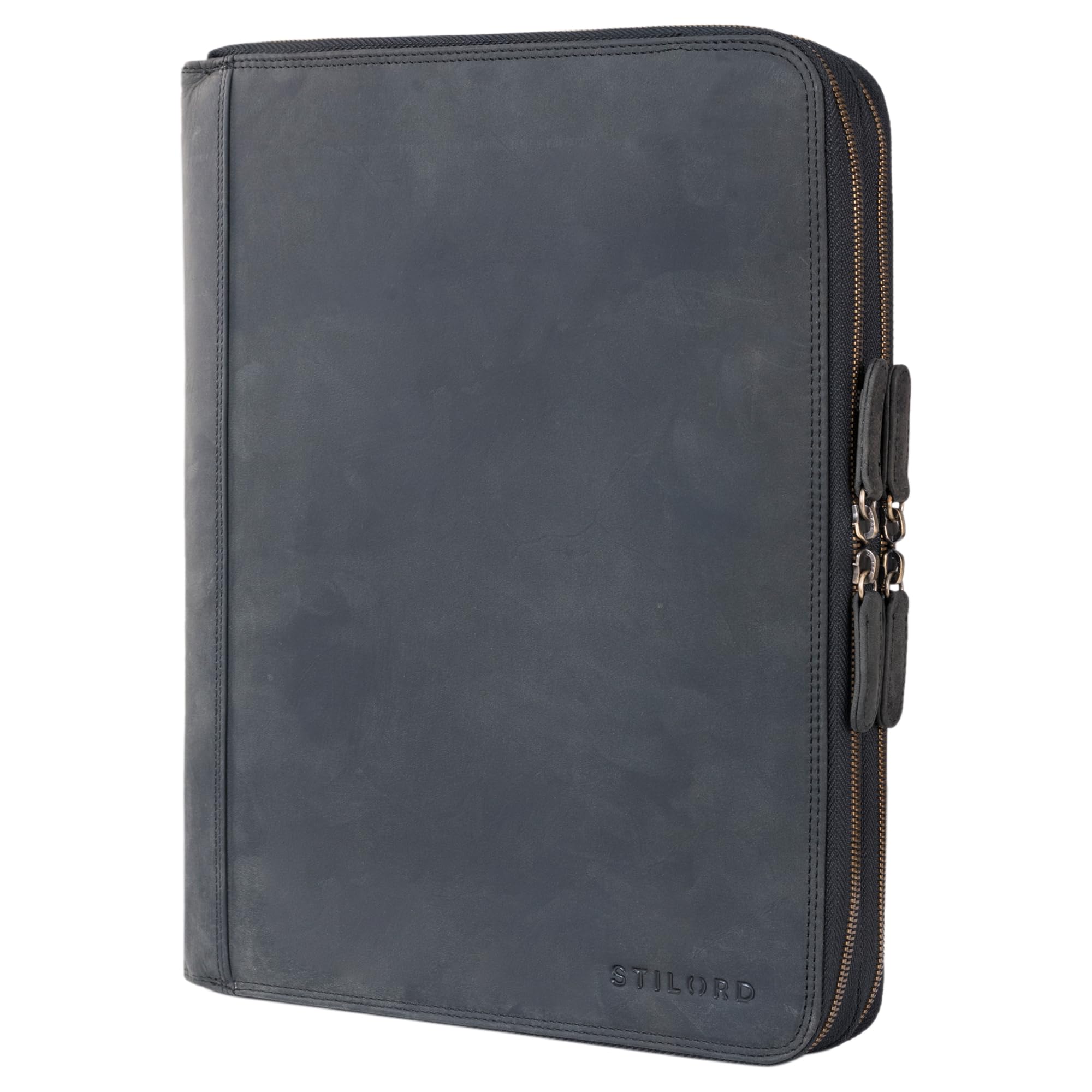 STILORD 'Ferris' Leather Document Folder A4 XL Vintage Conference Folder for 13,3 inch Laptops MacBook PC Case Bag Organiser Notebook Genuine Leather