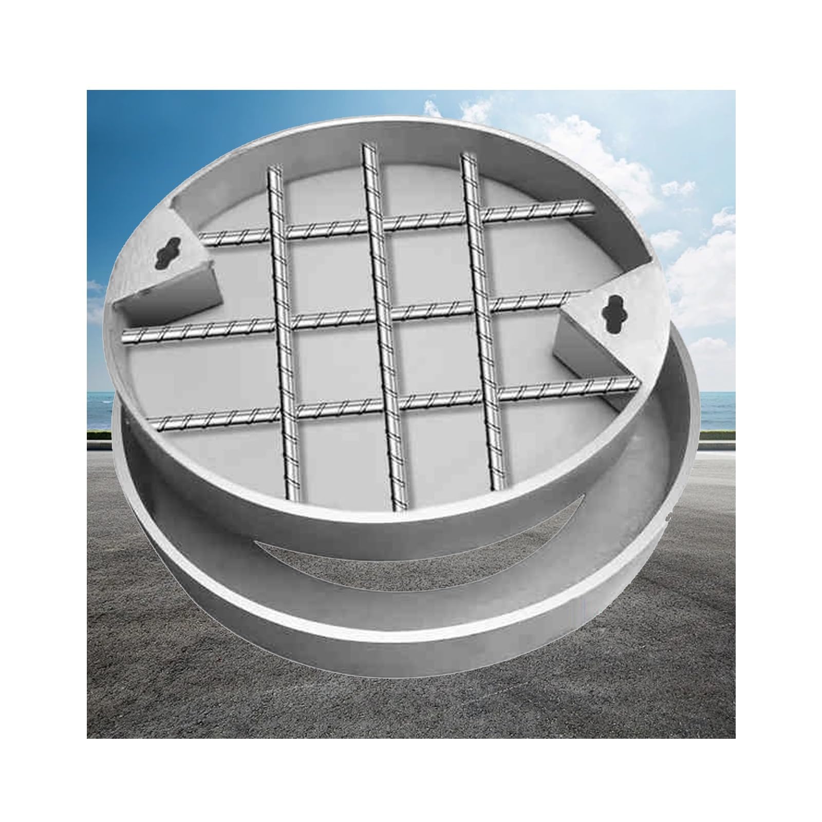 Couvercle de regard pour jardin et terrasse, trappe dissimulée en inox 60x60