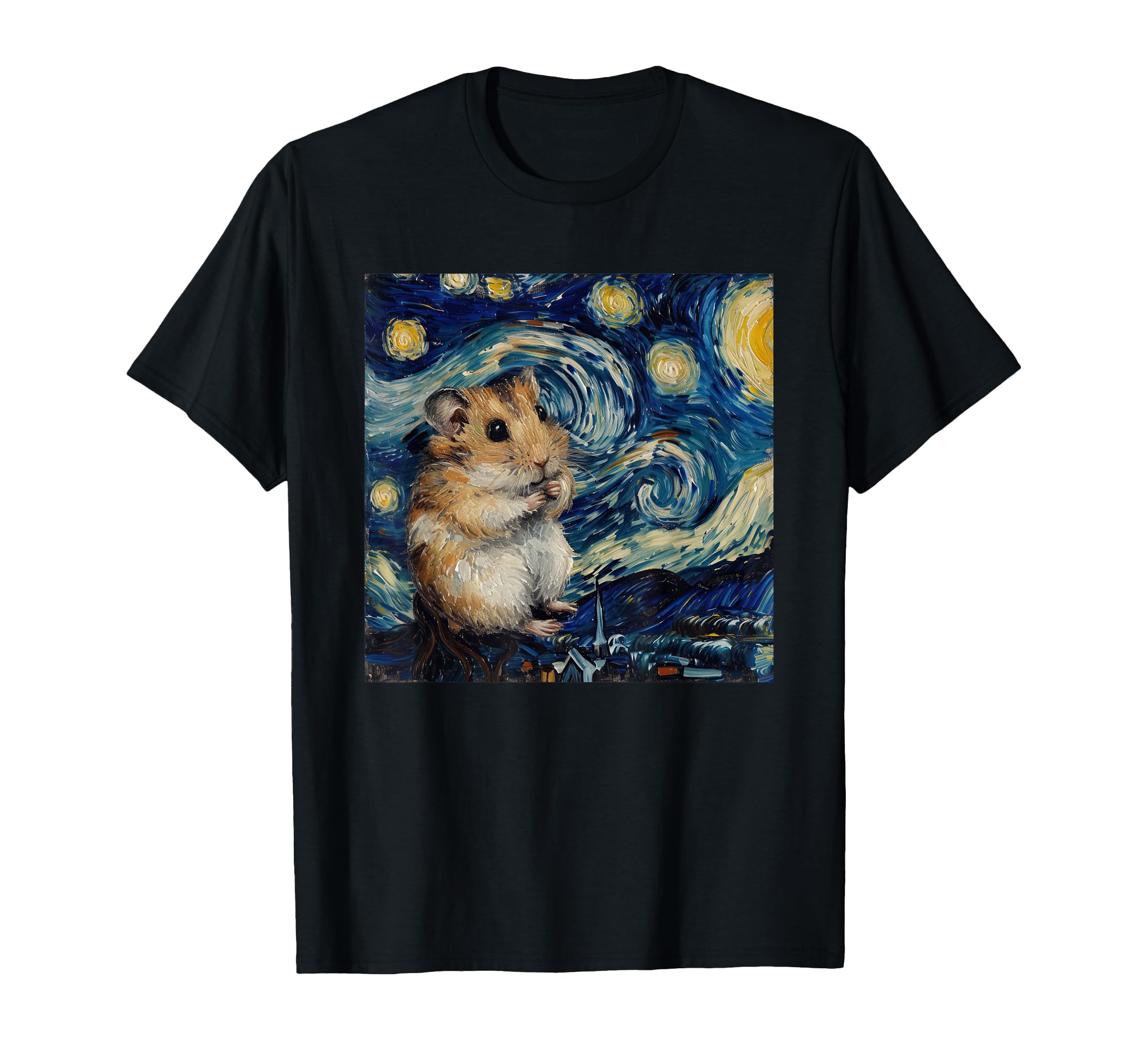 Hamster Van Gogh Style Starry Night T-Shirt