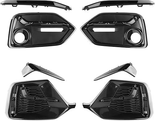 Miniatura 2 de Vorally 2 pares de cubiertas de luz antiniebla del lado del conductor y del pasajero, bisel de luz antiniebla, negro, izquierda y derecha, repuesto