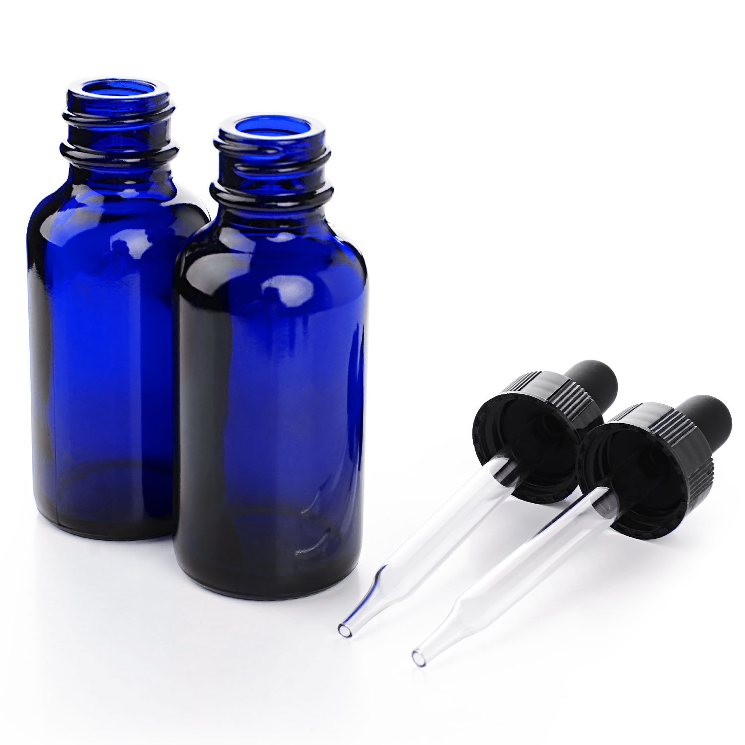 Yesker CL65319 Cobalt Blue Glass Bottles 1-oz for Essential Oils with Glass Eye Dropper And Rubber Bulb - 6 pack: Other Products: Industrial & Scientific