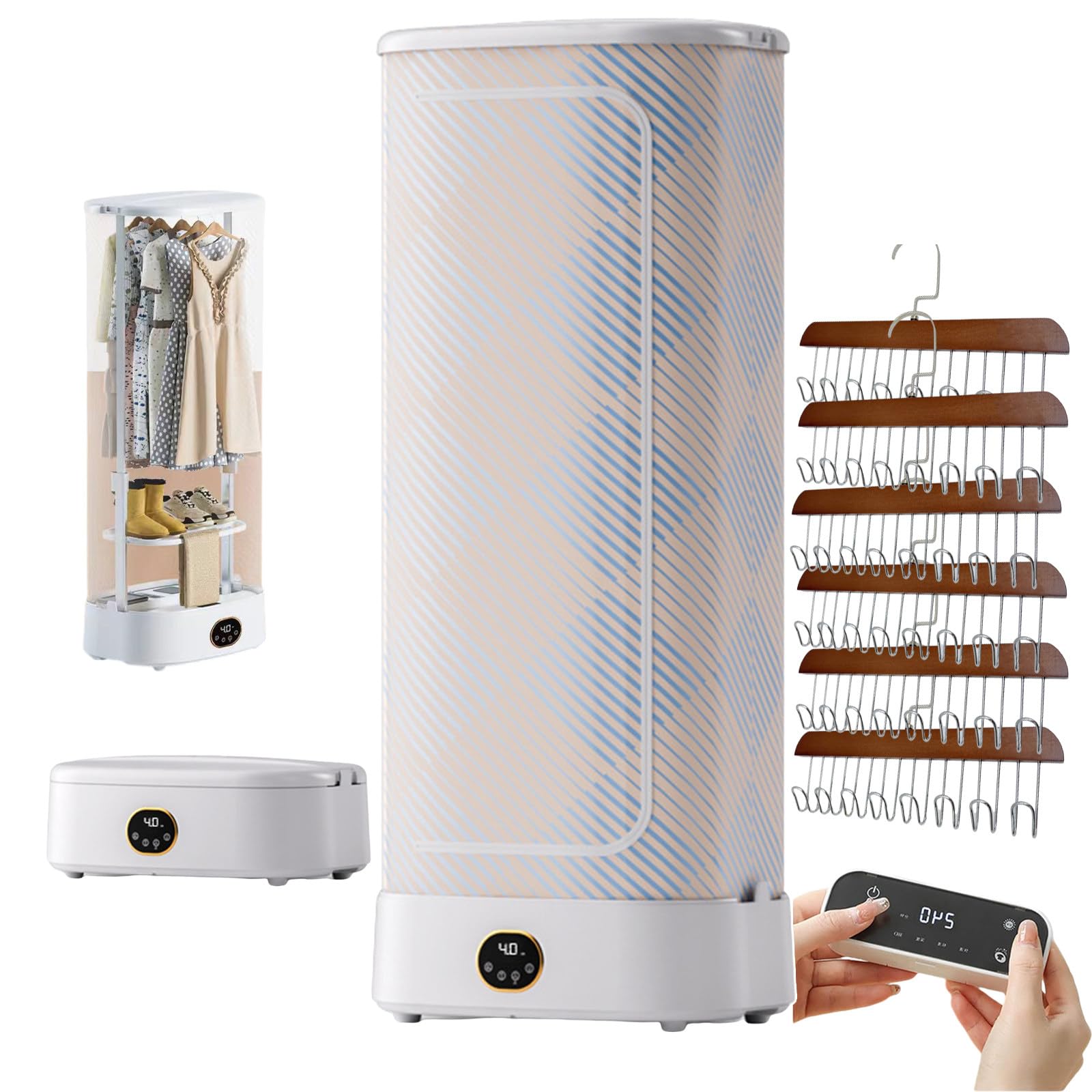 Máquina de planchado plegable de secado de 1000 W, plancha de vapor vertical inalámbrica para ropa, pantalla táctil, secadora de vapor para colgar ropa, elimina las arrugas rápidamente