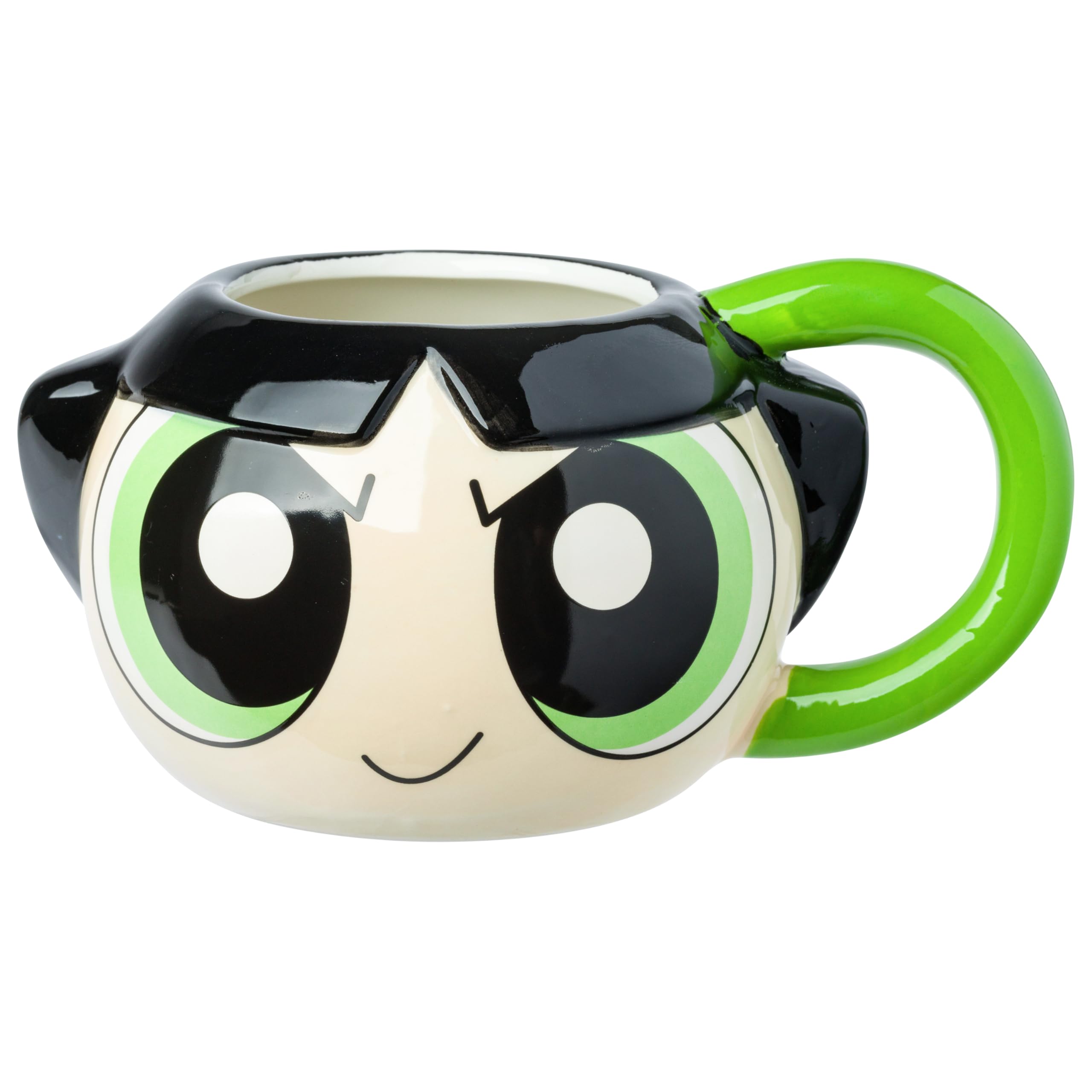 Silver Buffalo Powerpuff Girls Buttercup Face Ceramic 3D Sculpted Mug