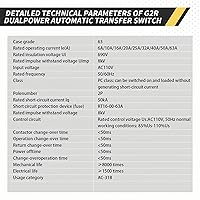 Vista 7 de Mini ATS AC Interruptor de transferencia automáticamanual 2P 63A 110V, ATS de transferencia manual para fuente de alimentación ininterrumpida