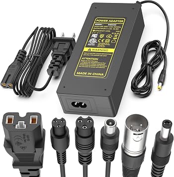 ETL Certified 54.6V 1.5A Electric Bike Fast Charger for 48V 10S Ebike Lithium Battery, Universal 7-in-1 Scooter & Hoverboard Replacement Plugs for Gotrax/Jetson/Razor/Ninebot/Segway,etc
