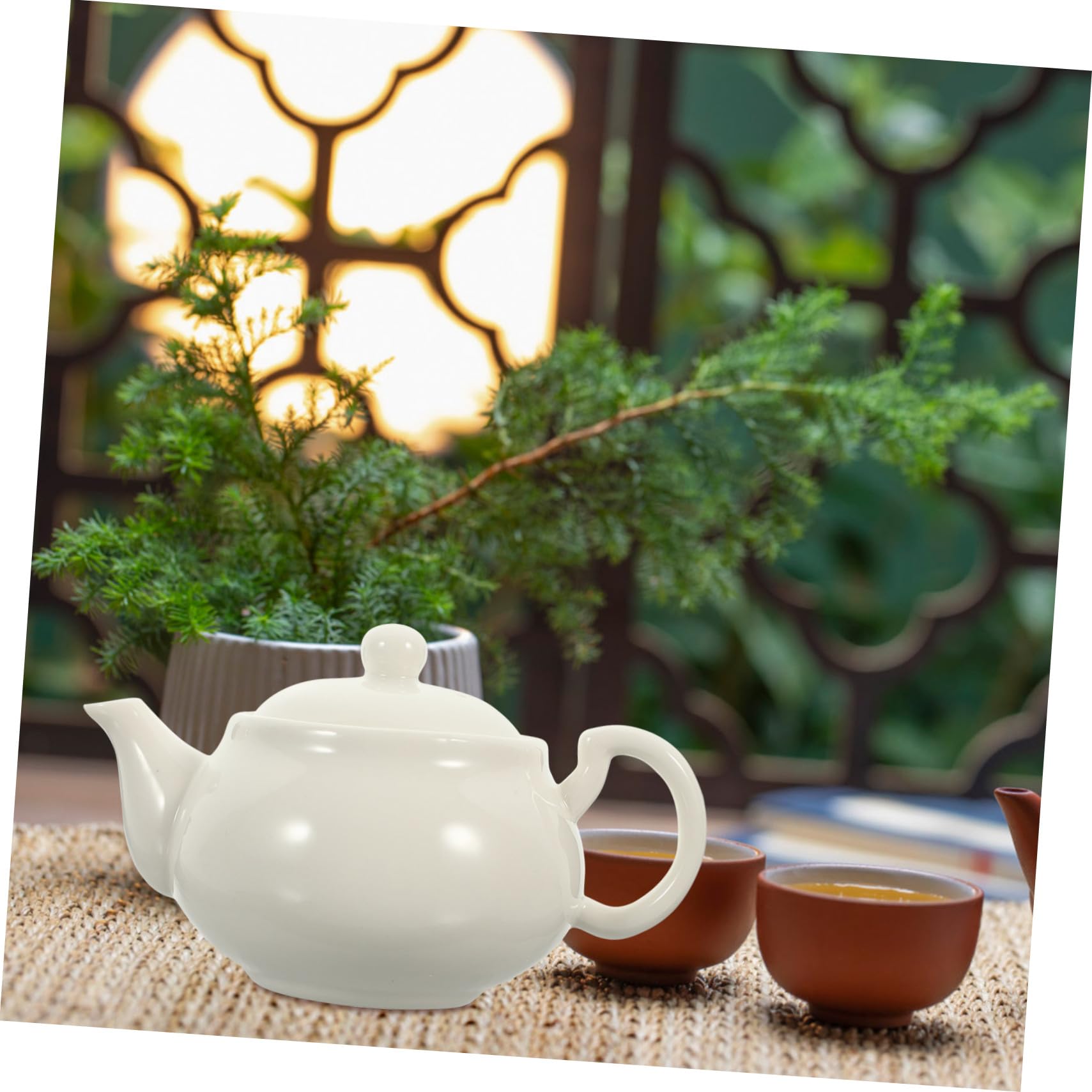 Amazon | HOLIDYOYO 白いセラミック製ティーポット 茶こし付き お茶