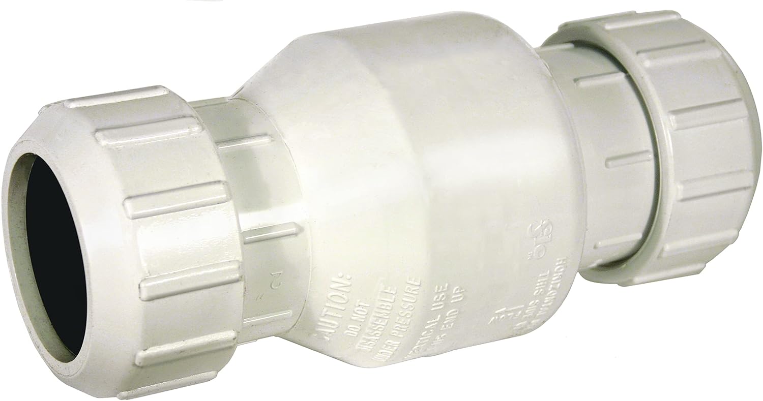 Red Lion WCV2 Heavy Duty Sewage 2-inch PVC Check Valve, White, 14942914