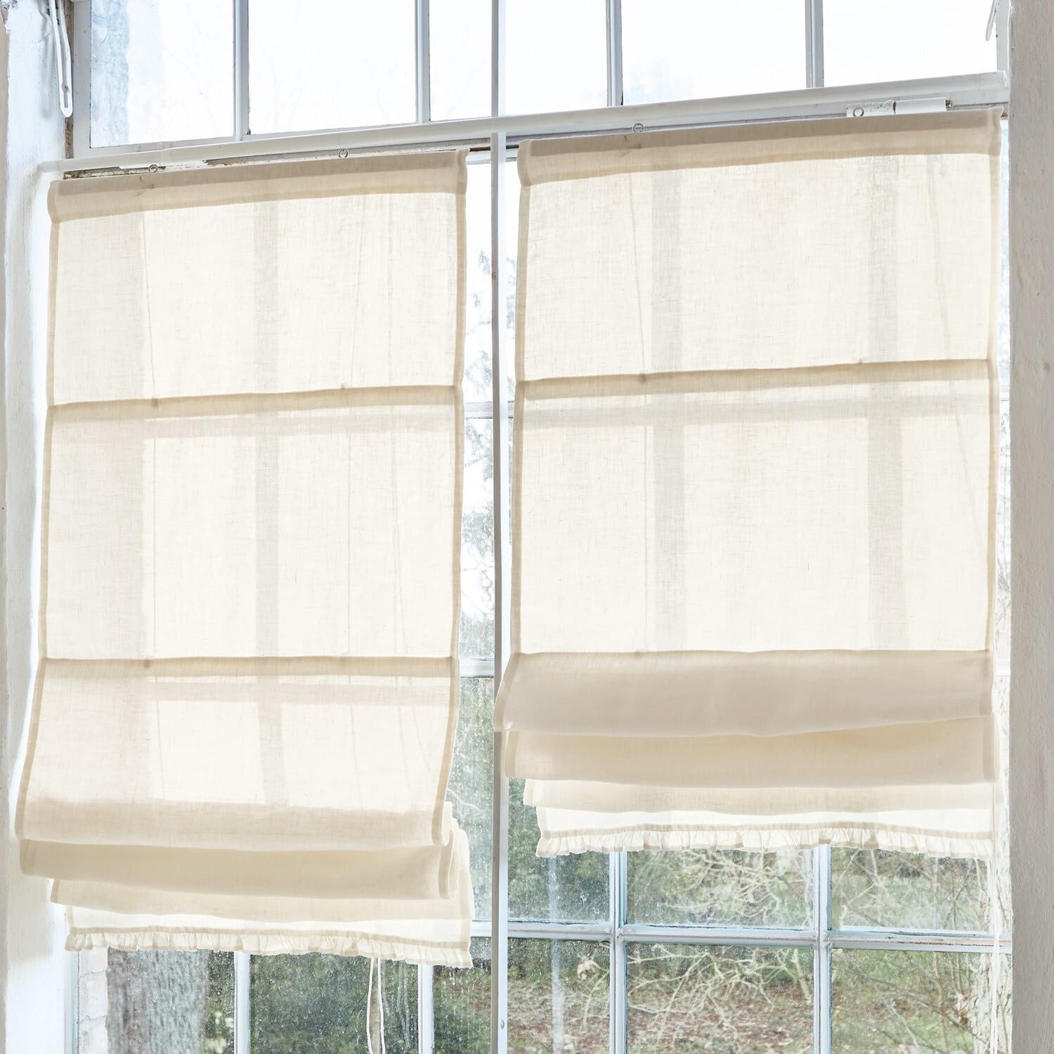 Loberon Dercy Store Bateau - Pur Lin - avec Coulisse ou Crochets, crème