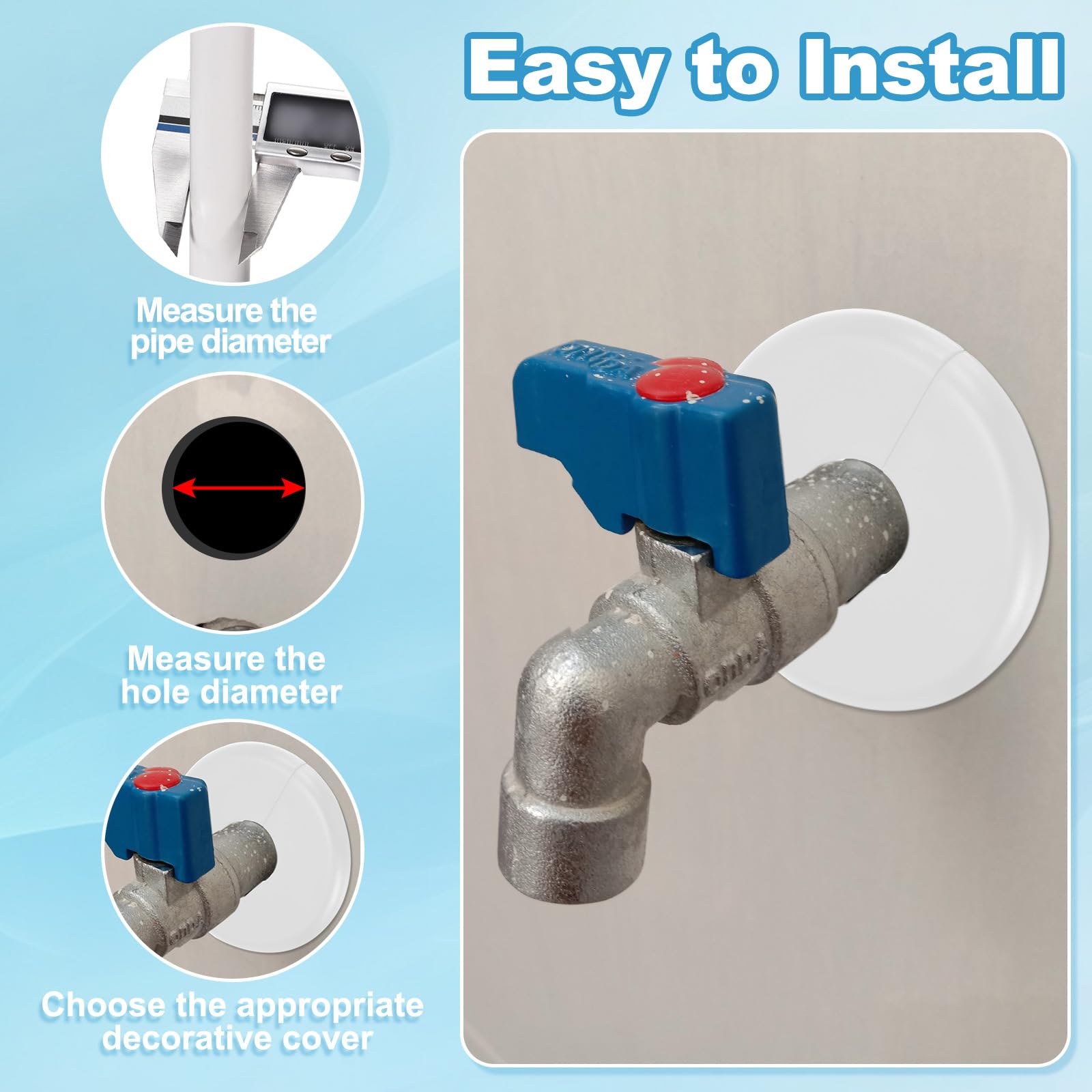 3-pack Muur Split Flens, ABS Ronde Zelfklevende Rozet Plaat Cover Gesp