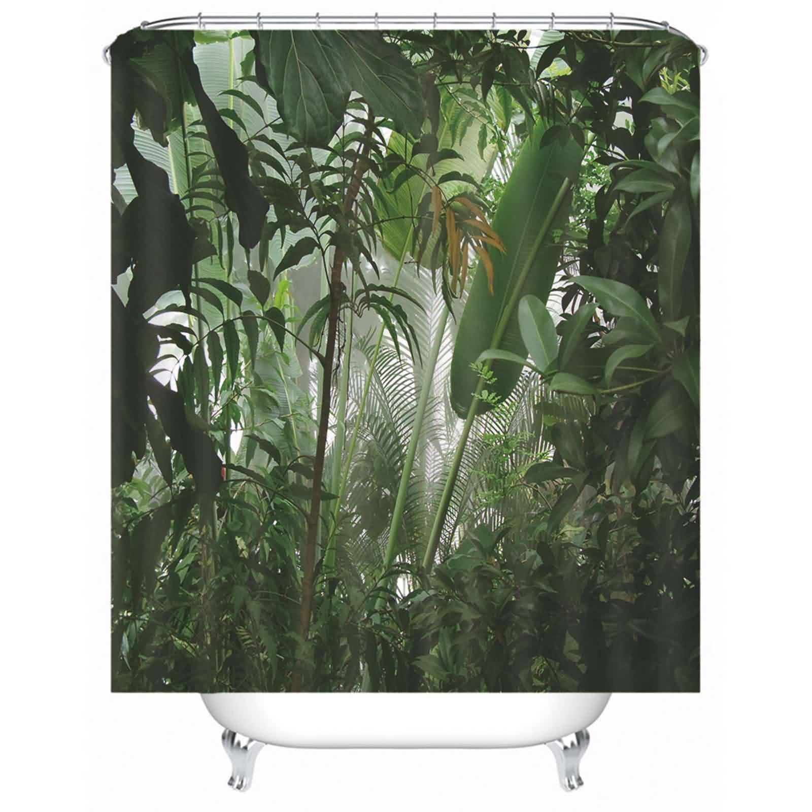 Rideau de douche imperméable vert anti projection eau grand format tissu avec œillets
