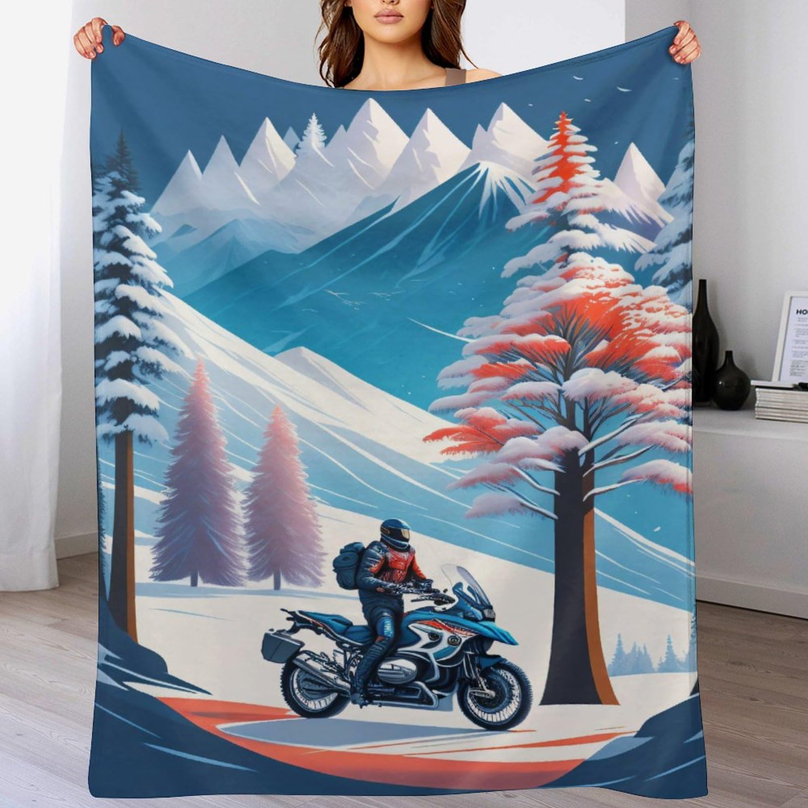 Moto couverture salon en flannel pour des soirées cocooning douillettes