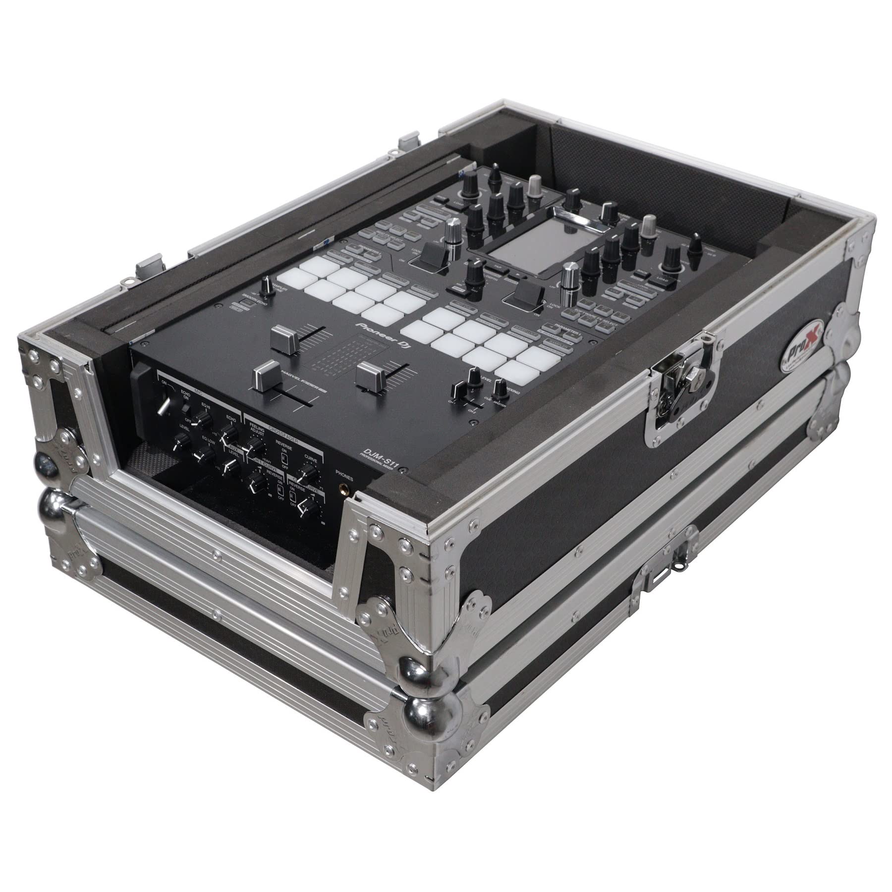 Prox XS-M11 ATA Flight Style Universal-Tasche für Pioneer DJM S11 Rane Seventy 70 Seventy 72 MK2, Finish Schwarz, Silber auf Schwarz, Einheitsgröße