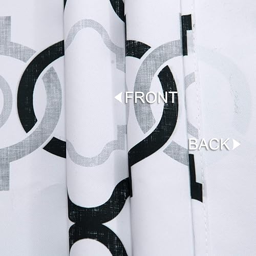 Miniatura 6 de Cenefa geométrica marroquí para ventanas de cocina y dormitorio, moderno enrejado de cuadrícula impreso con bolsillo para barra, cenefa corta, 52 x