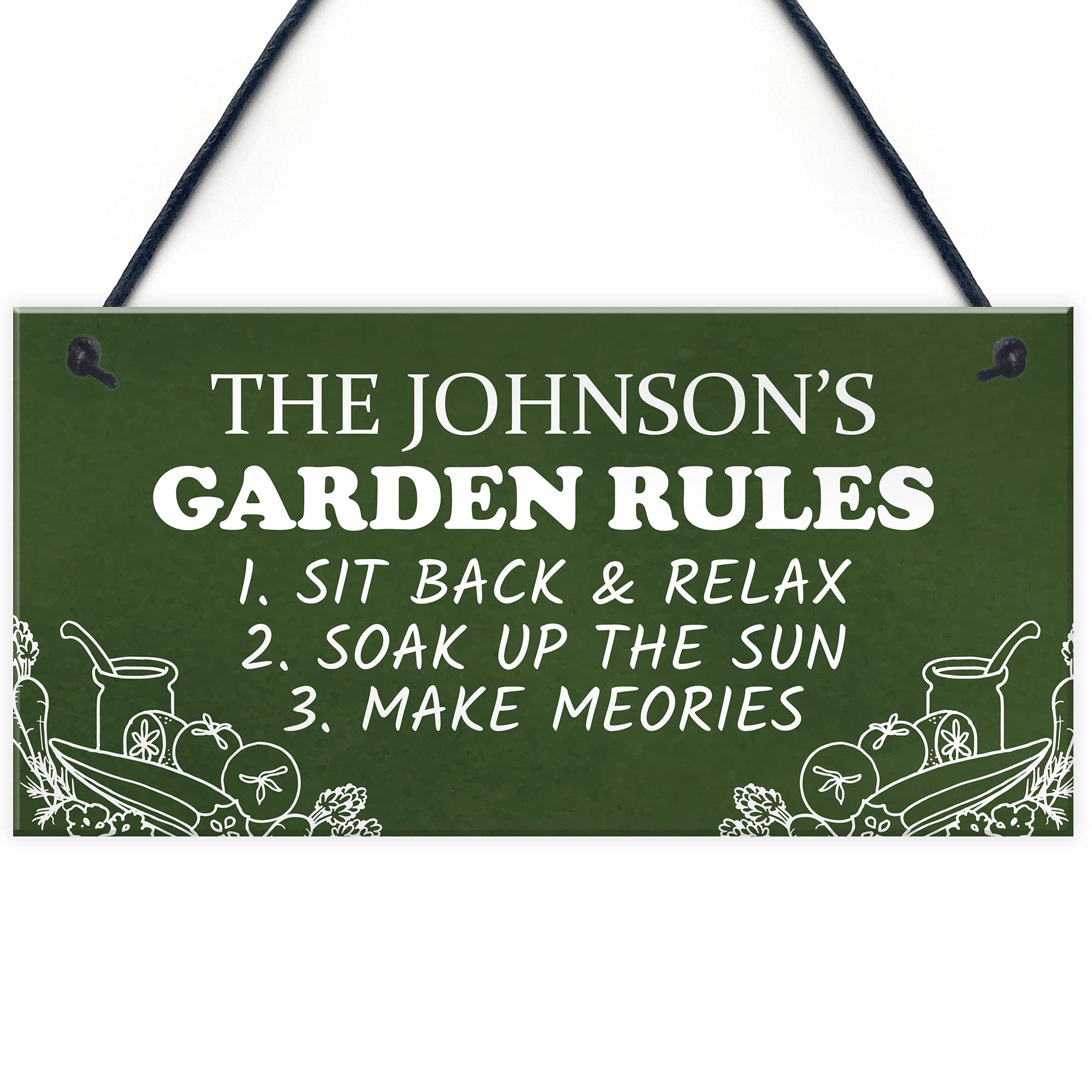 Garden Rules Personalised Garden Shed Summerhouse Hanging Plaque Home Decor