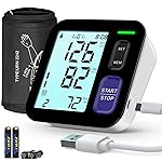 Blood Pressure Machine Upper Arm, Medium/Large BP Cuff Fit Arms from Medium 9-17, Accurate Automatic Digital BP Monitor Home Use, Large Backlit LCD, 2-User Mode