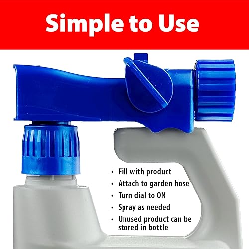 Miniatura 4 de Pulverizador de extremo de manguera – Proporción 100:1 – Reutilizable de 32 onzas, pulverizador multiusos para césped y jardín para fertilizante